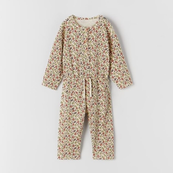 Zara Bottoms Zara Baby Girl Toddler Waffle Knit Floral Print
